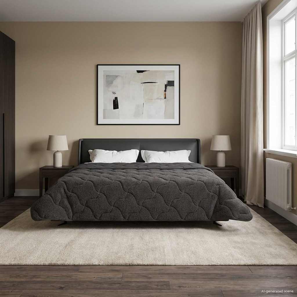 vidaXL Kołdra na cały rok Kwiłtowany Antracyt 200 x 240 cm