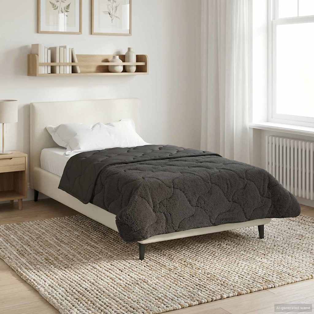 vidaXL Kołdra na cały rok Kwiłtowany Antracyt 135 x 200 cm
