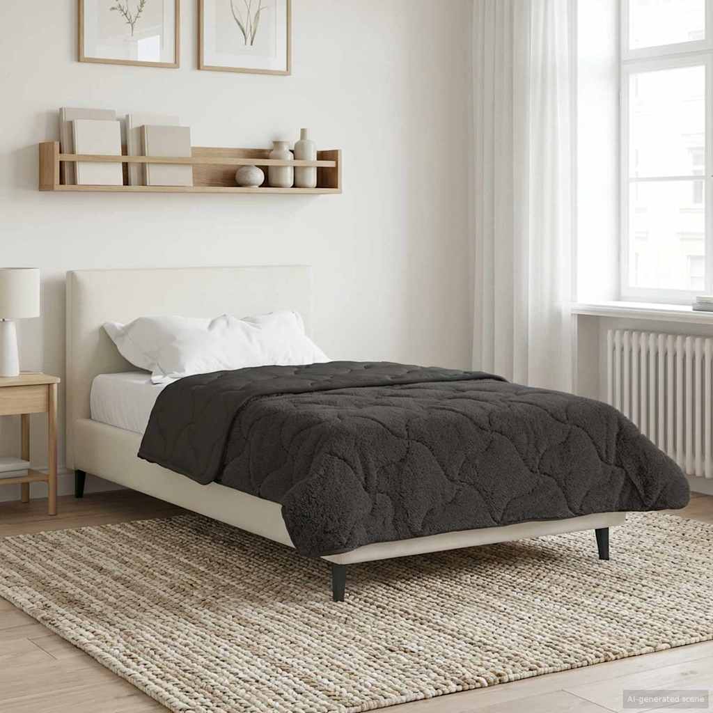 vidaXL Kołdra na cały rok Kwiłtowany Antracyt 140 x 220 cm