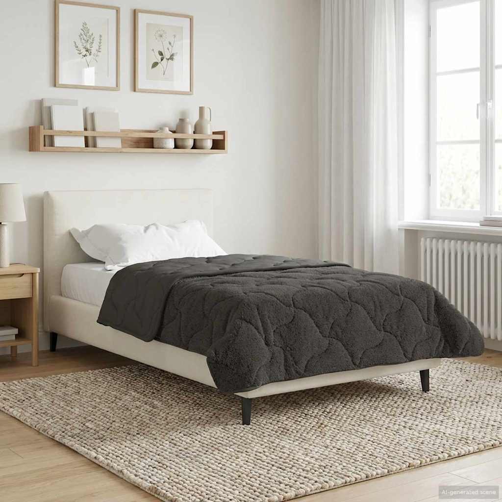 vidaXL Kołdra na cały rok Kwiłtowany Antracyt 155 x 220 cm