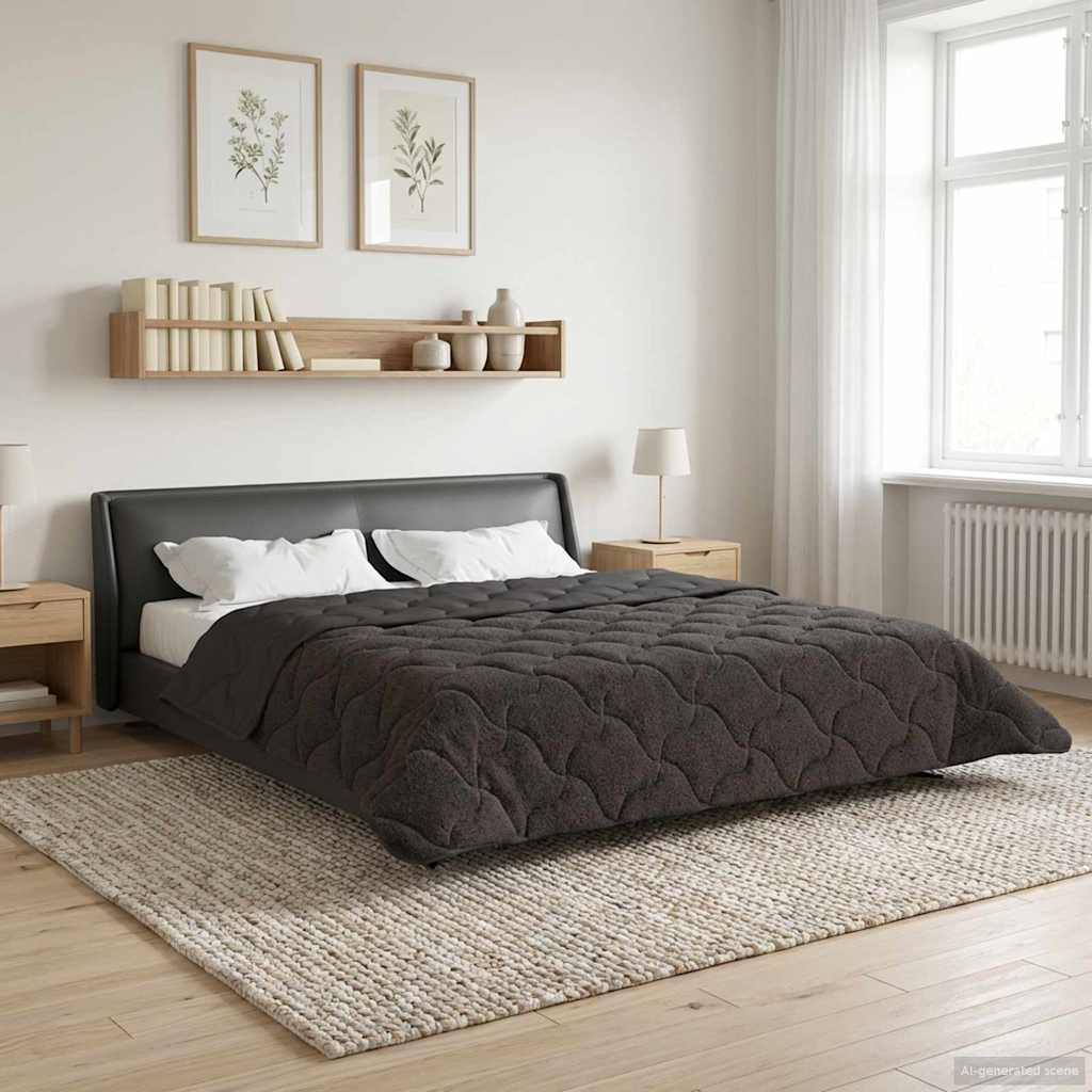 vidaXL Kołdra na cały rok Kwiłtowany Antracyt 200 x 220 cm