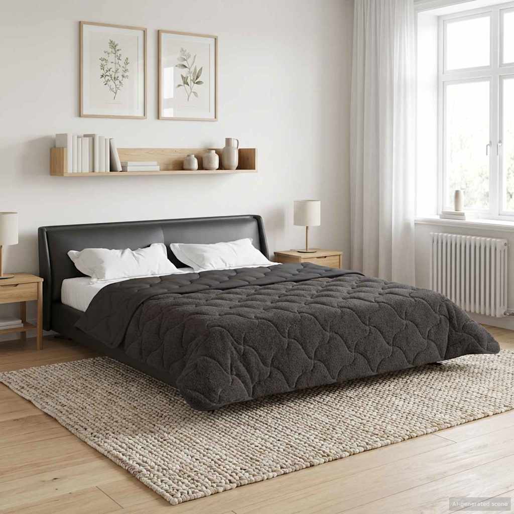 vidaXL Kołdra na cały rok Kwiłtowany Antracyt 220 x 240 cm