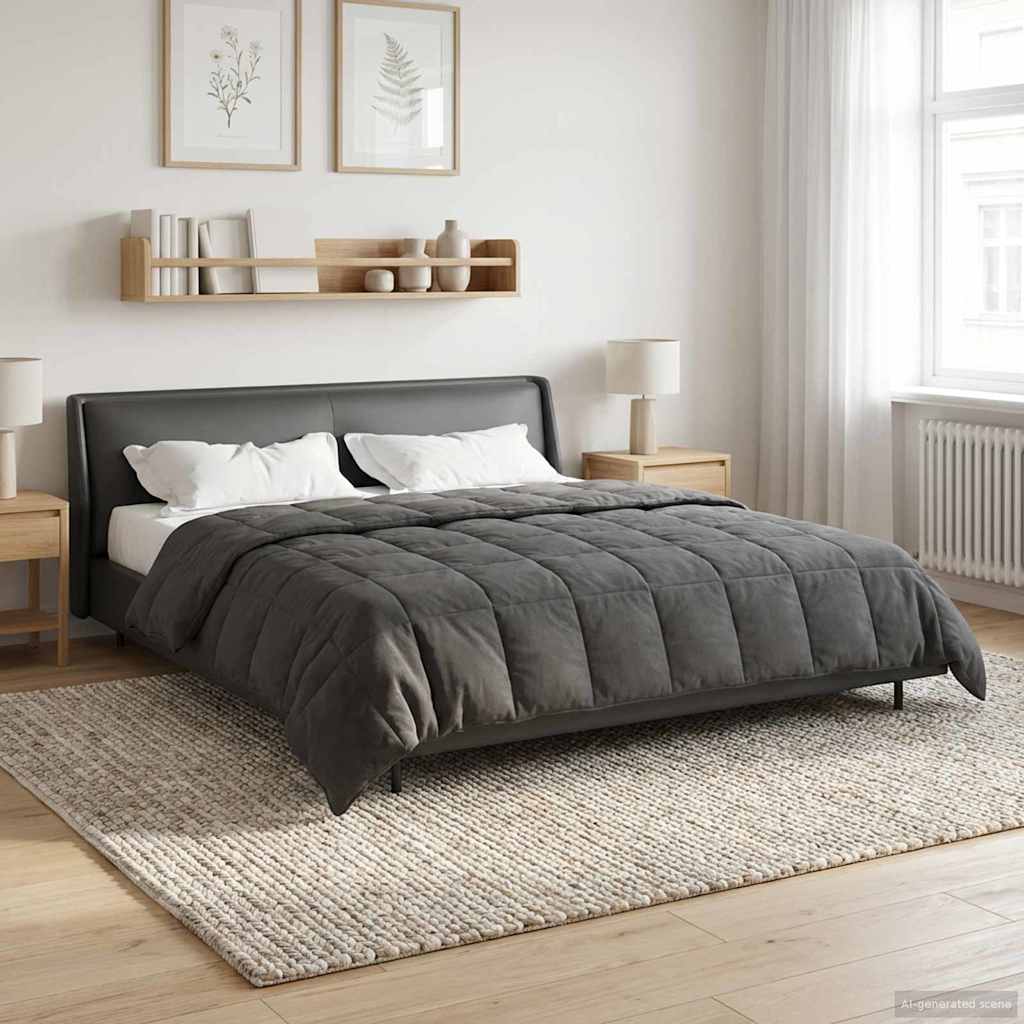 vidaXL Kołdra na cały rok Kwiłtowany Antracyt 220 x 260 cm