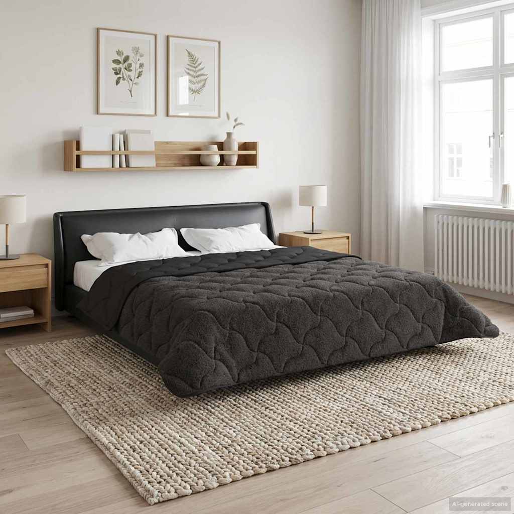 vidaXL Kołdra na cały rok Kwiłtowany Antracyt 240 x 260 cm