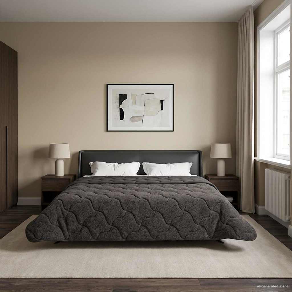 vidaXL Kołdra na cały rok Kwiłtowany Antracyt 240 x 260 cm