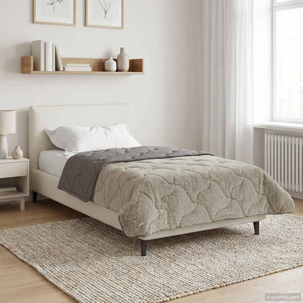 vidaXL Kołdra na cały rok Kwiłtowany Jasnoszary 140 x 220 cm