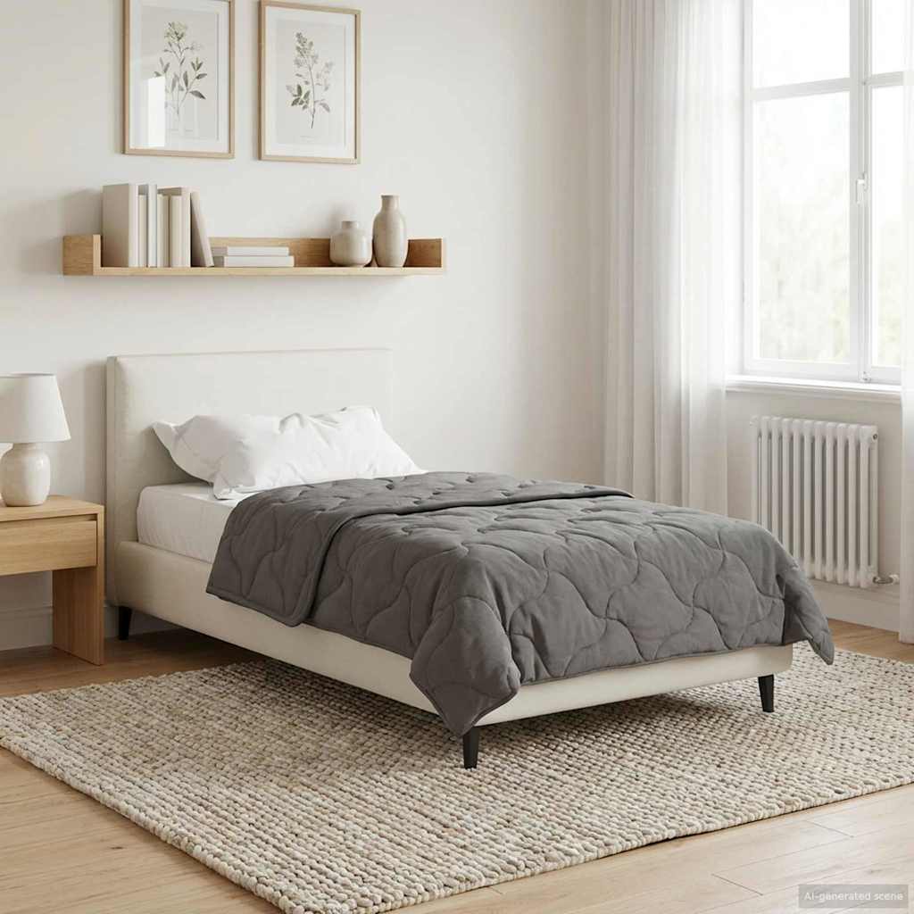 vidaXL Kołdra na cały rok Kwiłtowany Jasnoszary 155 x 200 cm