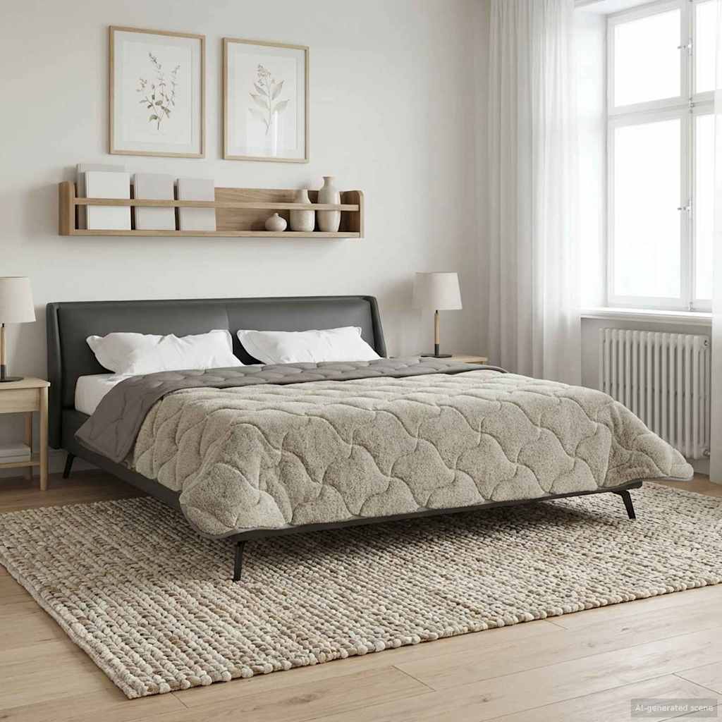 vidaXL Kołdra na cały rok Kwiłtowany Jasnoszary 200 x 240 cm