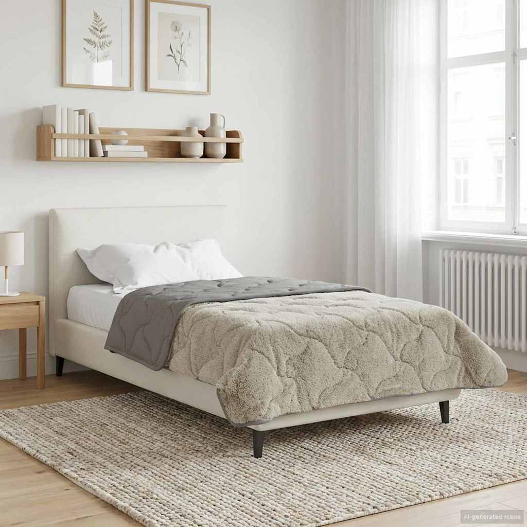 vidaXL Kołdra na cały rok Kwiłtowany Jasnoszary 140 x 220 cm