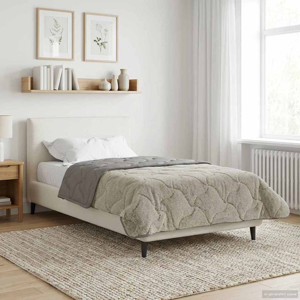 vidaXL Kołdra na cały rok Kwiłtowany Jasnoszary 155 x 220 cm