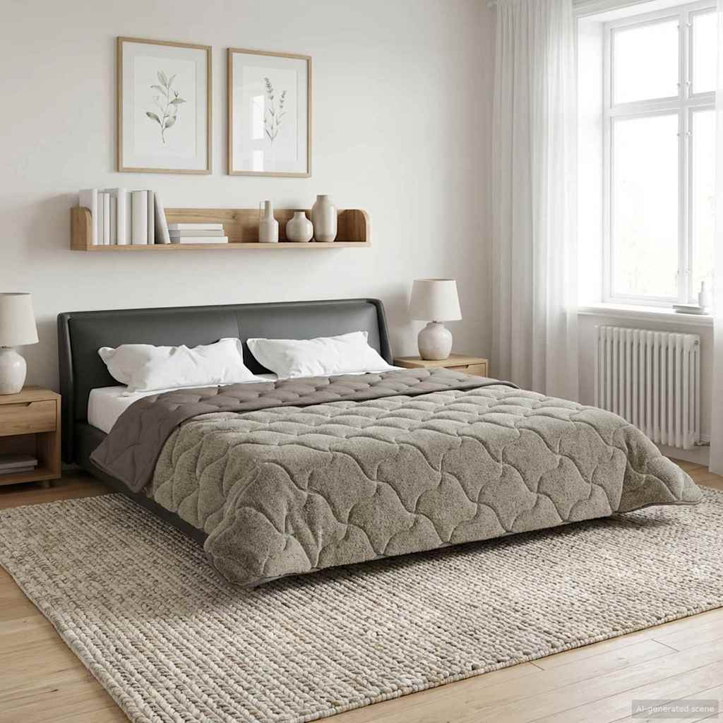 vidaXL Kołdra na cały rok Kwiłtowany Jasnoszary 200 x 220 cm