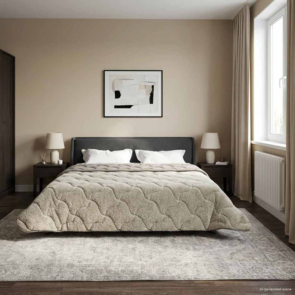 vidaXL Kołdra na cały rok Kwiłtowany Jasnoszary 200 x 220 cm