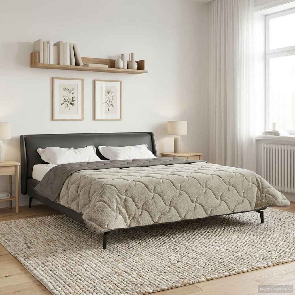 vidaXL Kołdra na cały rok Kwiłtowany Jasnoszary 220 x 260 cm