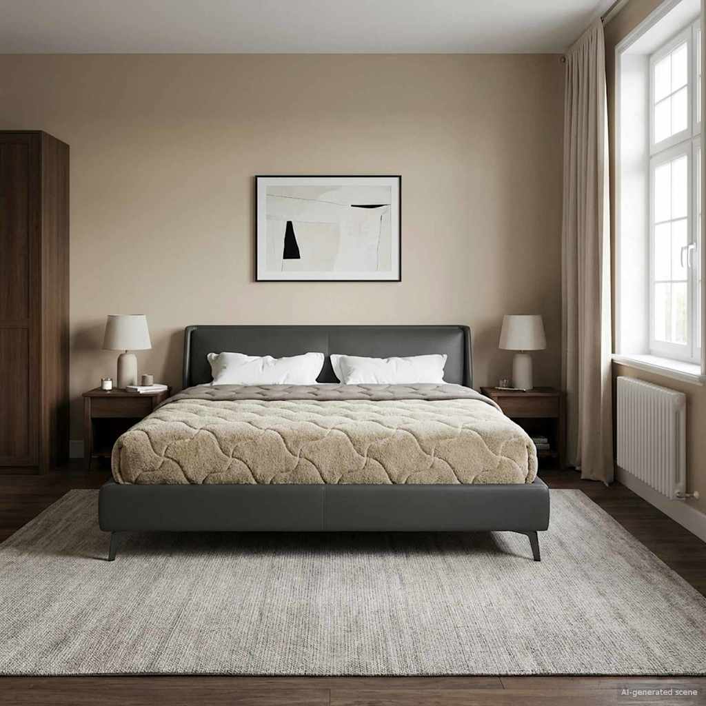 vidaXL Kołdra na cały rok Kwiłtowany Jasnoszary 220 x 260 cm