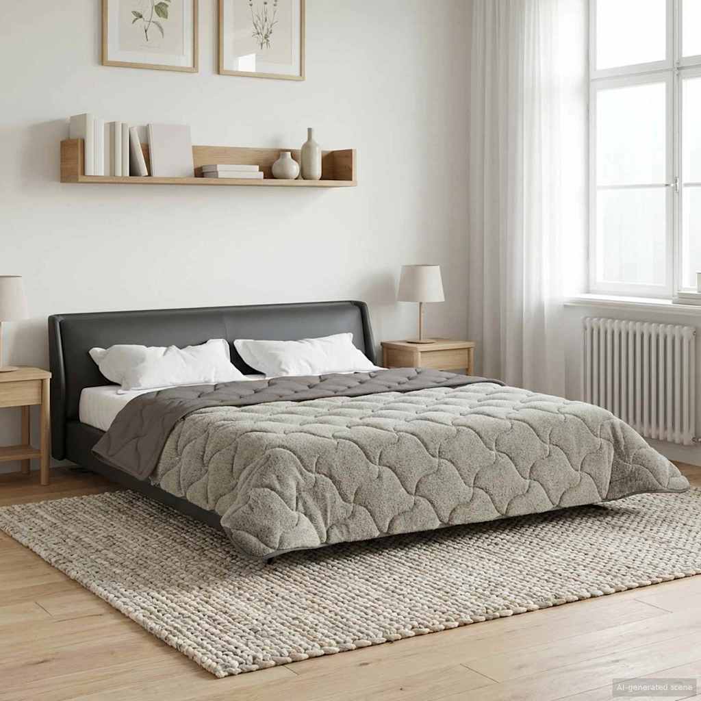 vidaXL Kołdra na cały rok Kwiłtowany Jasnoszary 240 x 260 cm