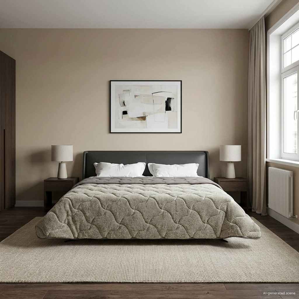 vidaXL Kołdra na cały rok Kwiłtowany Jasnoszary 240 x 260 cm