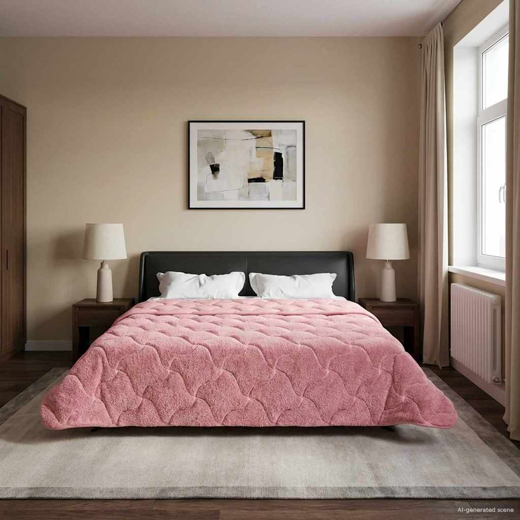 vidaXL Kołdra na cały rok Kwiłtowany Różowy 200 x 200 cm