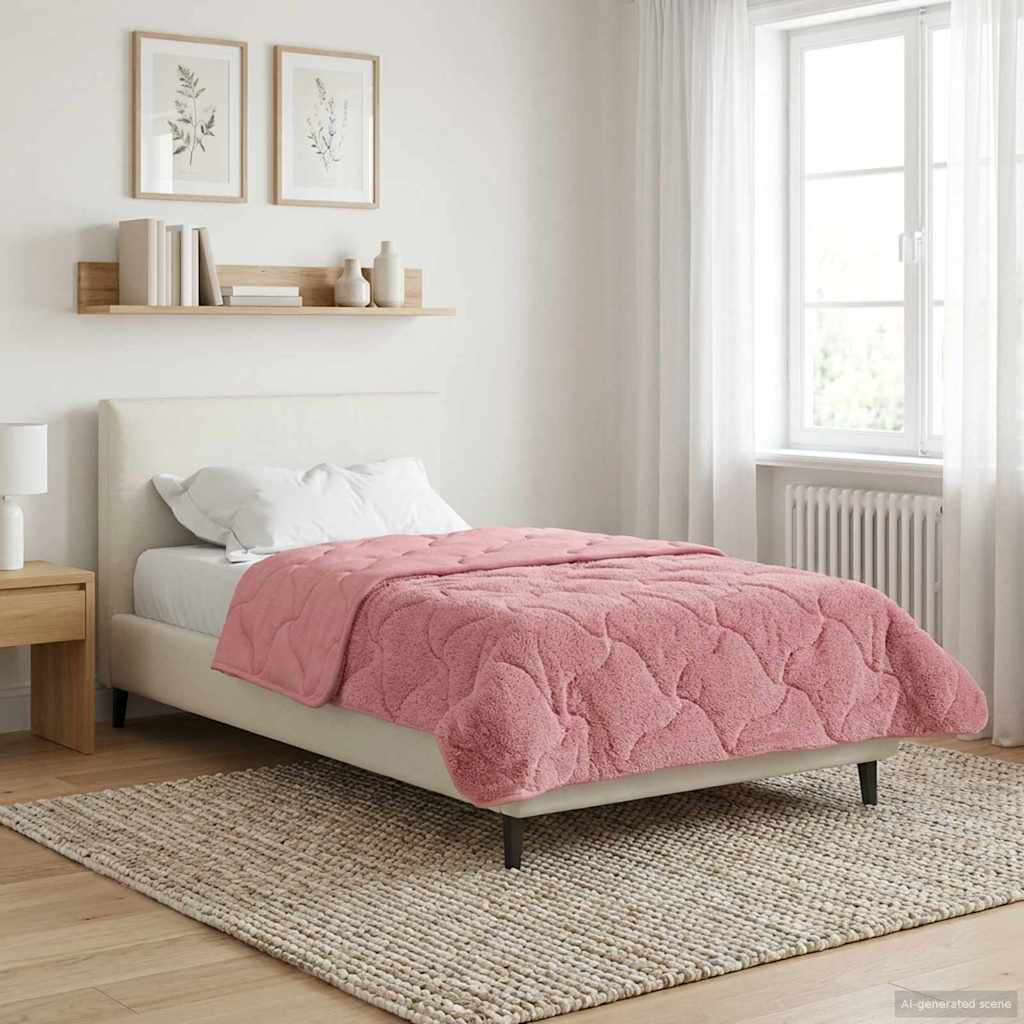vidaXL Kołdra na cały rok Kwiłtowany Różowy 155 x 220 cm