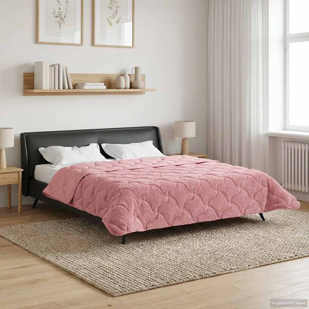 vidaXL Kołdra na cały rok Kwiłtowany Różowy 200 x 220 cm