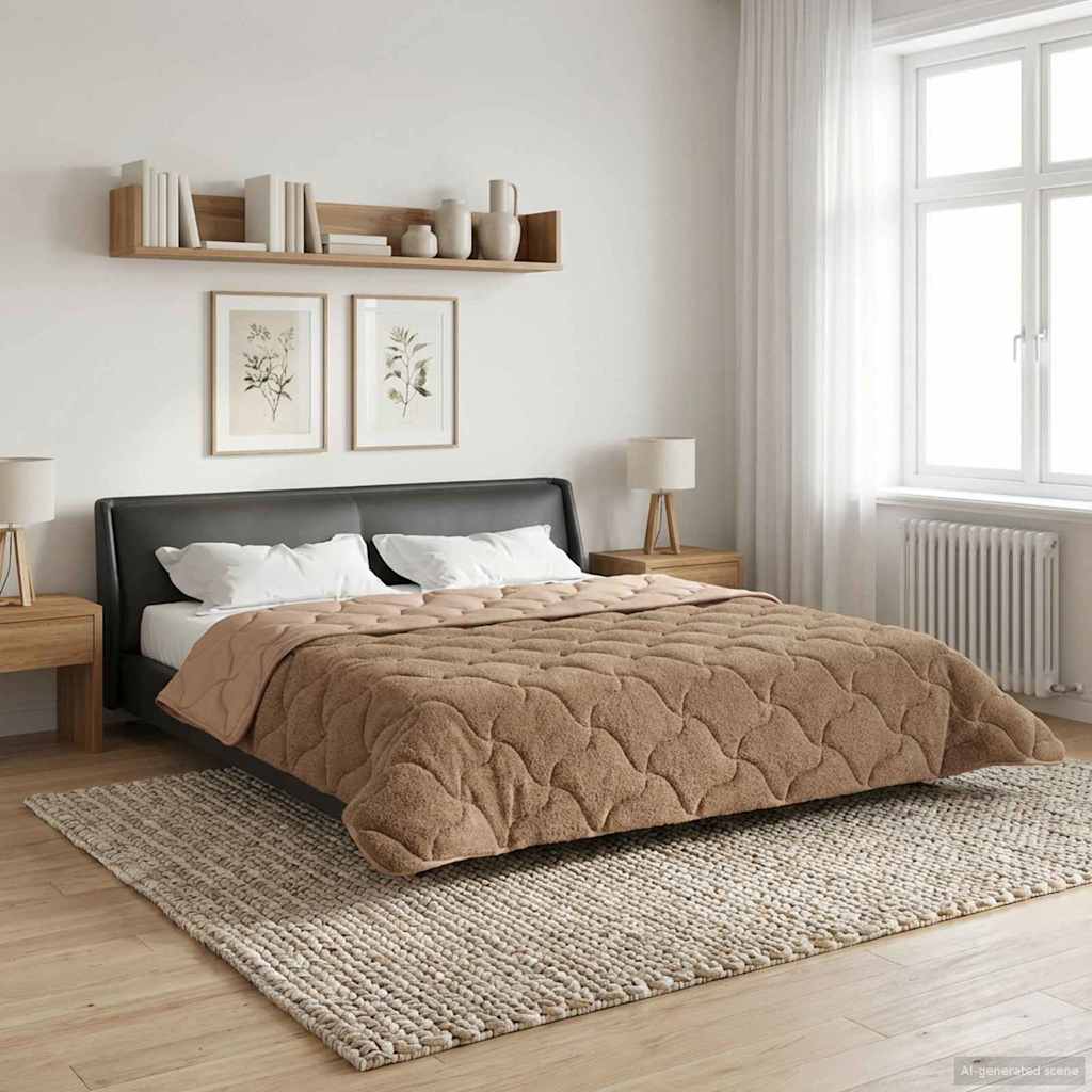 vidaXL Kołdra na cały rok Kwiłtowany Ciemnoszary 220 x 260 cm