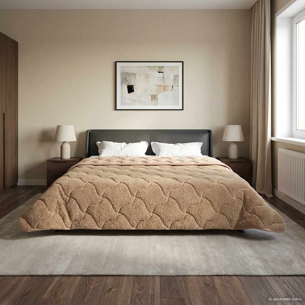 vidaXL Kołdra na cały rok Kwiłtowany Ciemnoszary 220 x 260 cm
