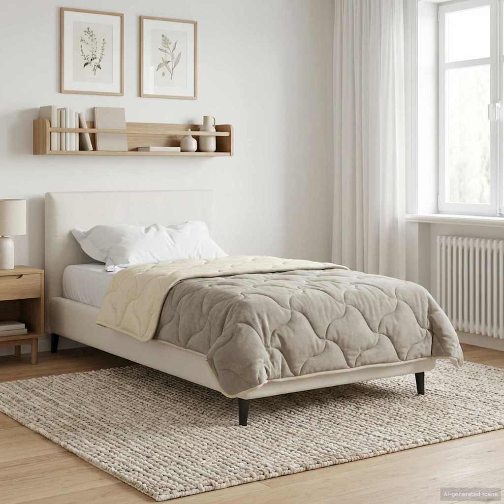 vidaXL Kołdra na cały rok Kwiłtowany Kremowy 155 x 220 cm