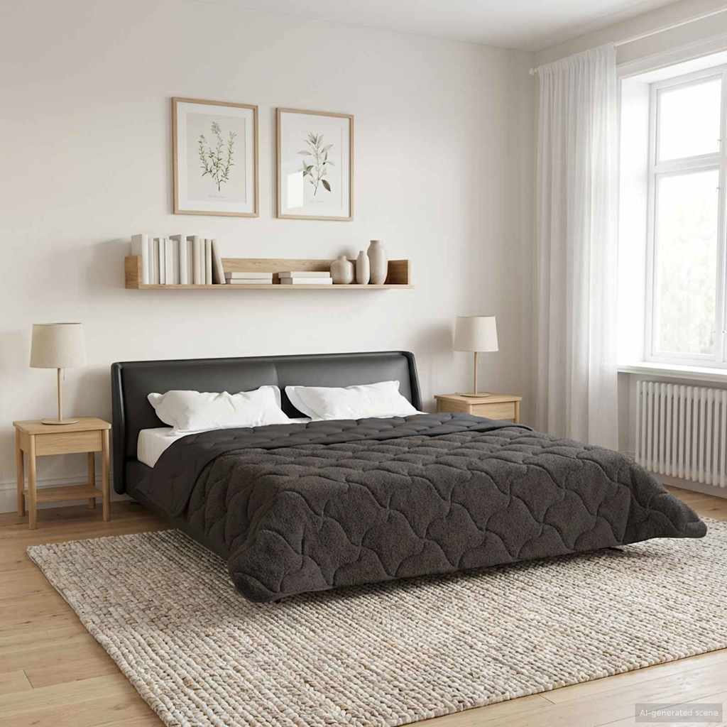 vidaXL Zimowa Kołdra Antracyt 200 x 240 cm Mikrofibra i Fleece Teddy