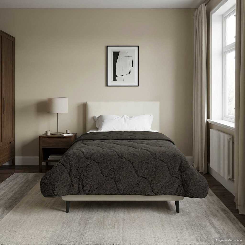 vidaXL Zimowa Kołdra Antracyt 155 x 220 cm Mikrofibra i Fleece Teddy