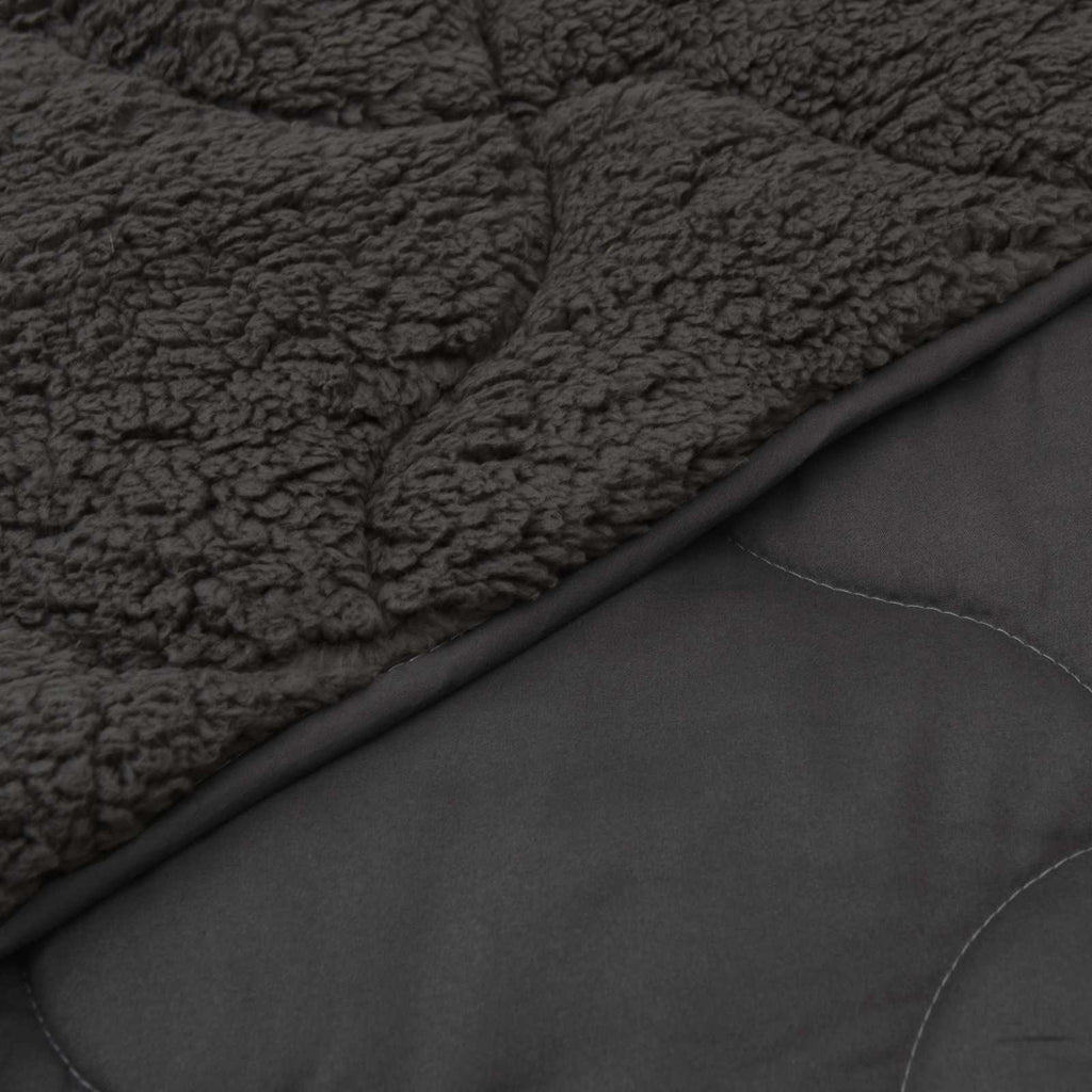 vidaXL Zimowa Kołdra Antracyt 200 x 220 cm Mikrofibra i Fleece Teddy