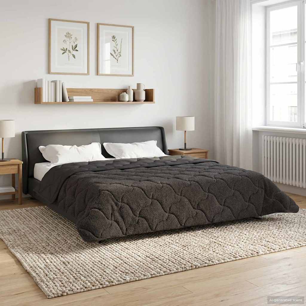 vidaXL Zimowa Kołdra Antracyt 220 x 240 cm Mikrofibra i Fleece Teddy