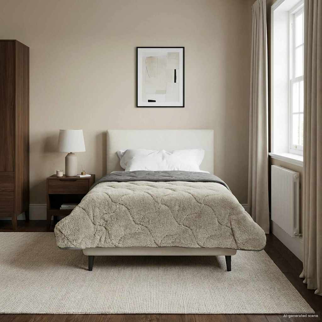 vidaXL Zimowa Kołdra Kwiłtowany Jasnoszary 140 x 220 cm