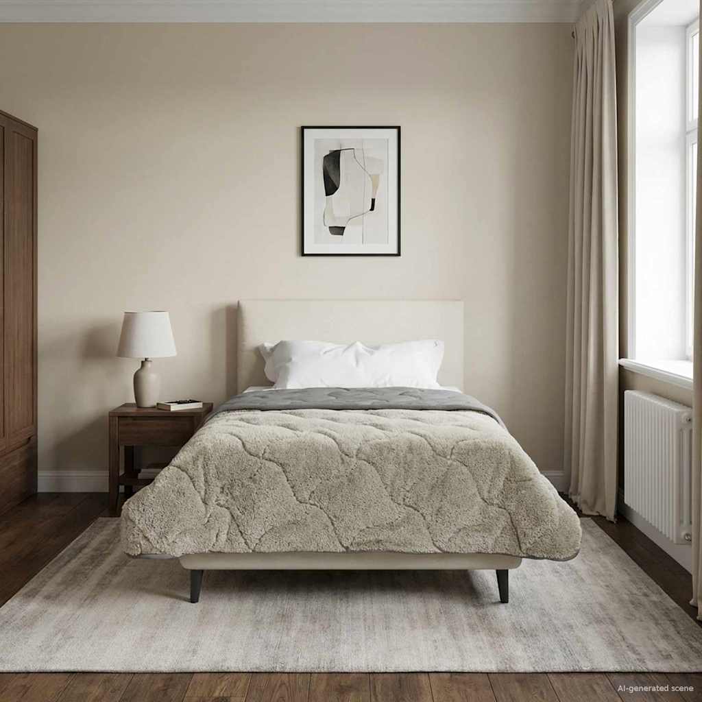 vidaXL Zimowa Kołdra Kwiłtowany Jasnoszary 155 x 200 cm