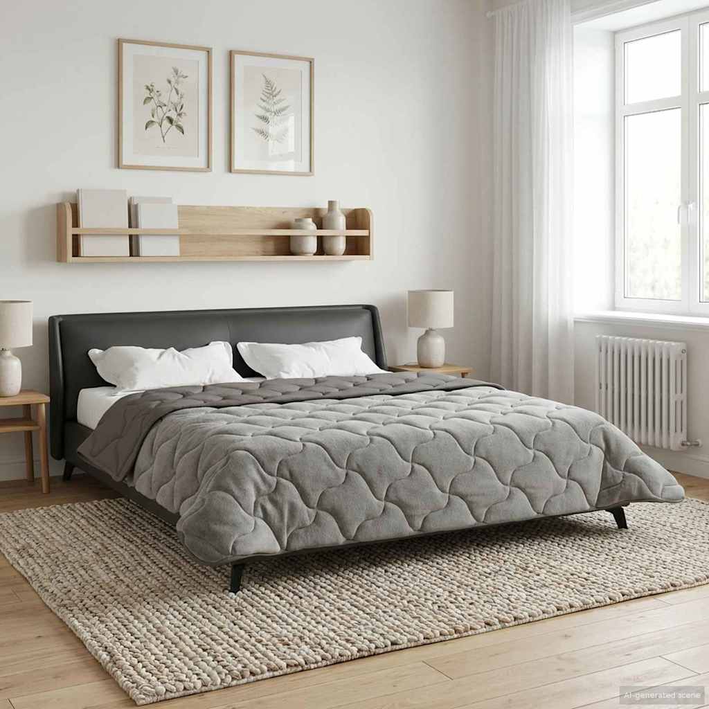 vidaXL Zimowa Kołdra Kwiłtowany Jasnoszary 200 x 240 cm
