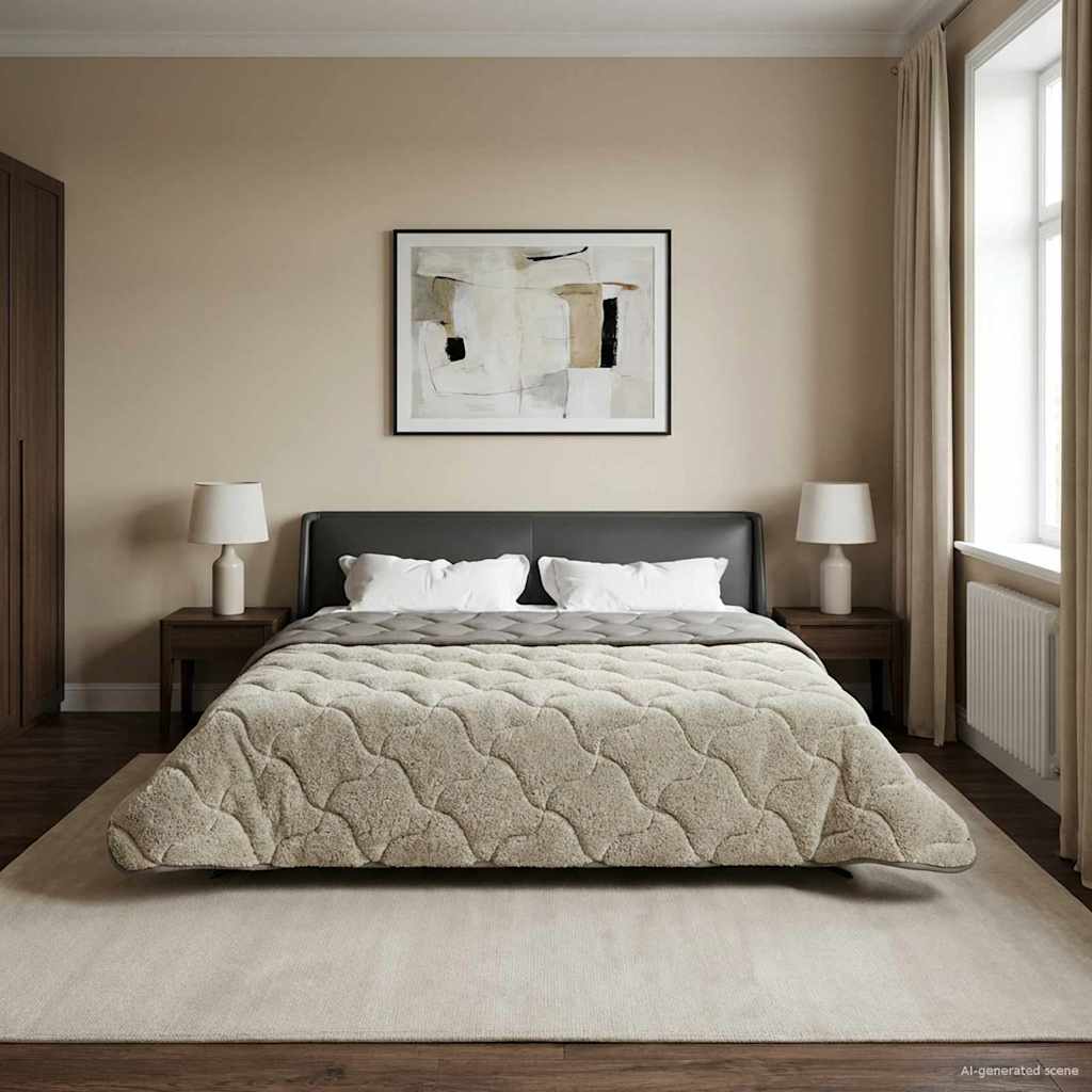 vidaXL Zimowa Kołdra Kwiłtowany Jasnoszary 200 x 240 cm