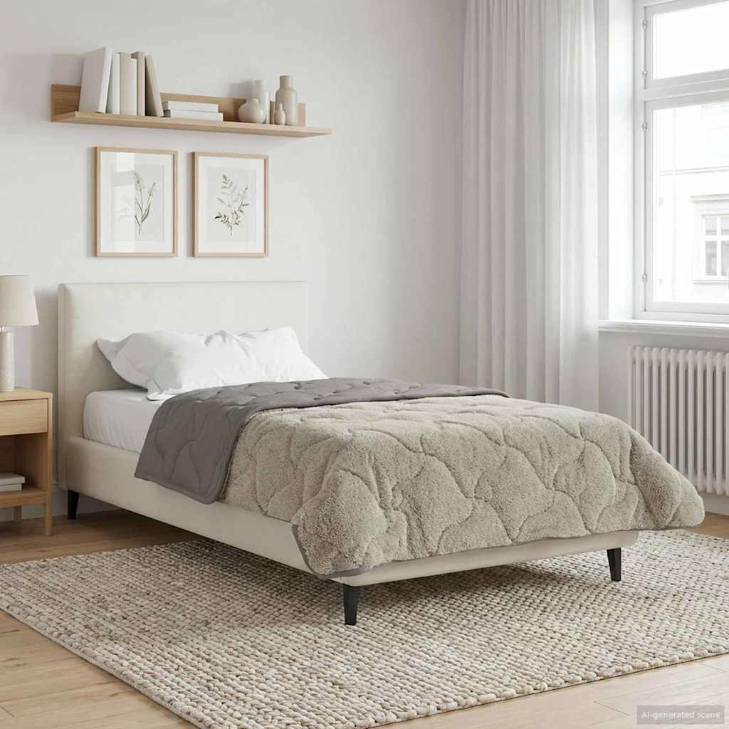 vidaXL Zimowa Kołdra Kwiłtowany Jasnoszary 140 x 220 cm
