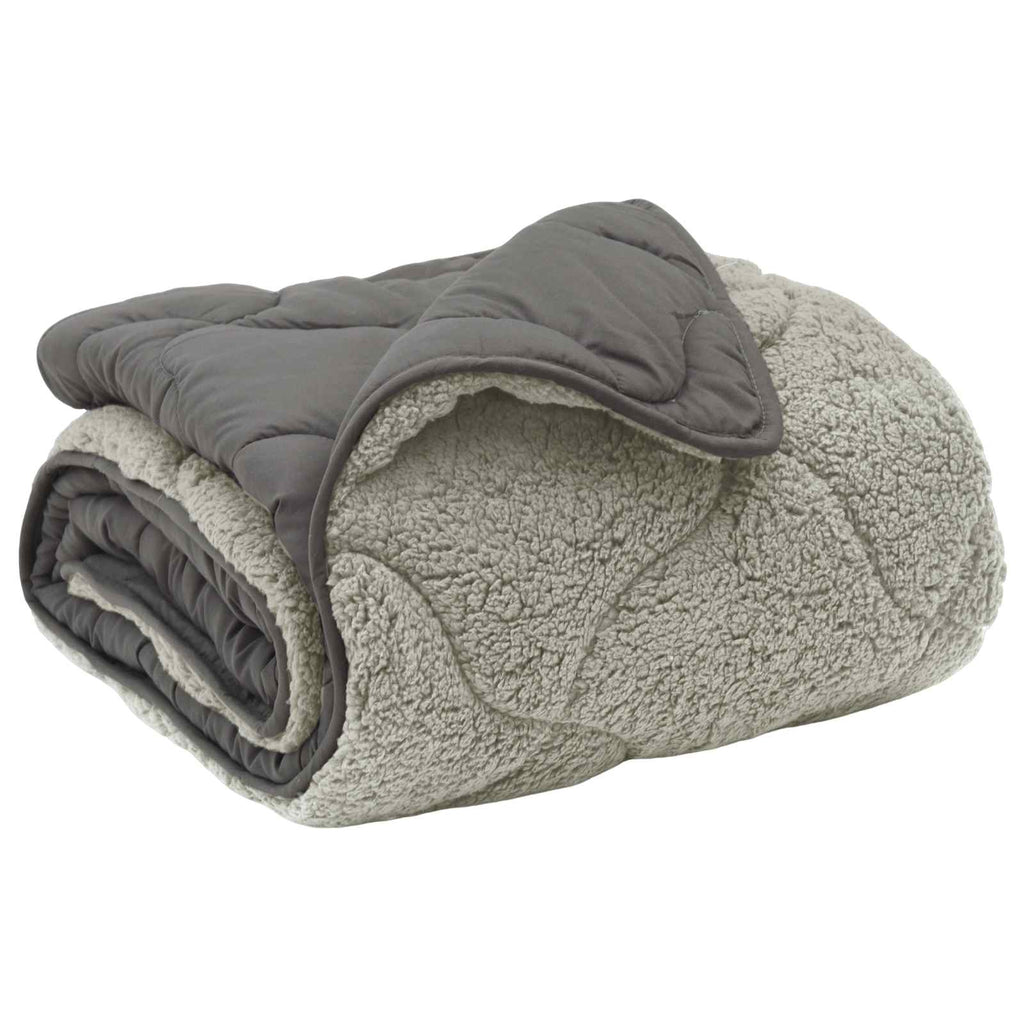 vidaXL Zimowa Kołdra Kwiłtowany Jasnoszary 220 x 260 cm