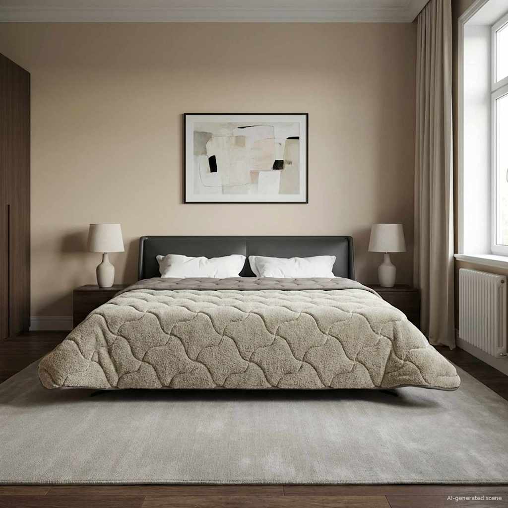 vidaXL Zimowa Kołdra Kwiłtowany Jasnoszary 240 x 260 cm