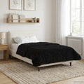 vidaXL Zimowa Kołdra Czarny 135 x 200 cm Mikrofibra i Fleece Teddy