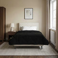 vidaXL Zimowa Kołdra Czarny 140 x 220 cm Mikrofibra i Fleece Teddy