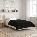 vidaXL Zimowa Kołdra Czarny 155 x 200 cm Mikrofibra i Fleece Teddy