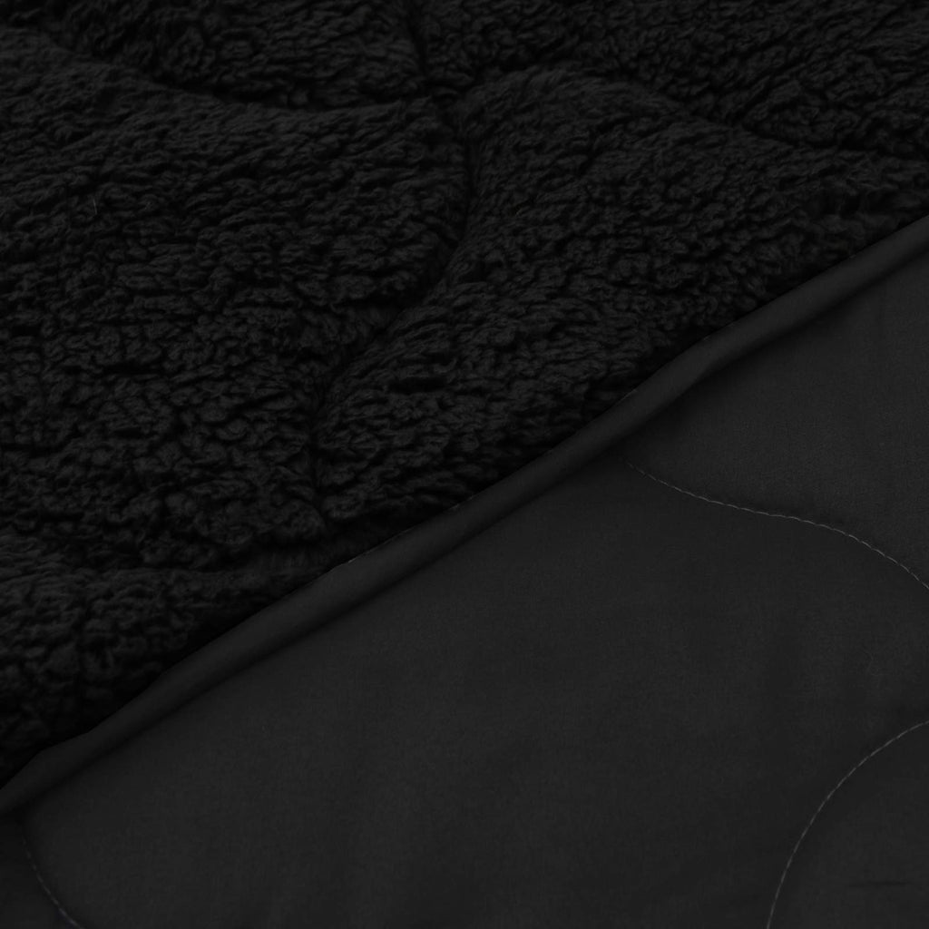 vidaXL Zimowa Kołdra Czarny 200 x 240 cm Mikrofibra i Fleece Teddy