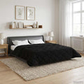 vidaXL Zimowa Kołdra Czarny 200 x 220 cm Mikrofibra i Fleece Teddy