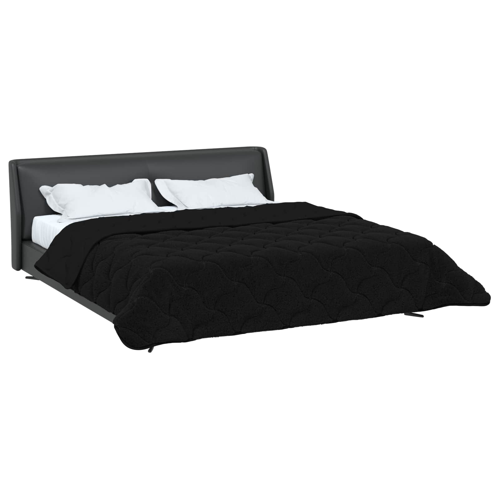 vidaXL Zimowa Kołdra Czarny 200 x 220 cm Mikrofibra i Fleece Teddy