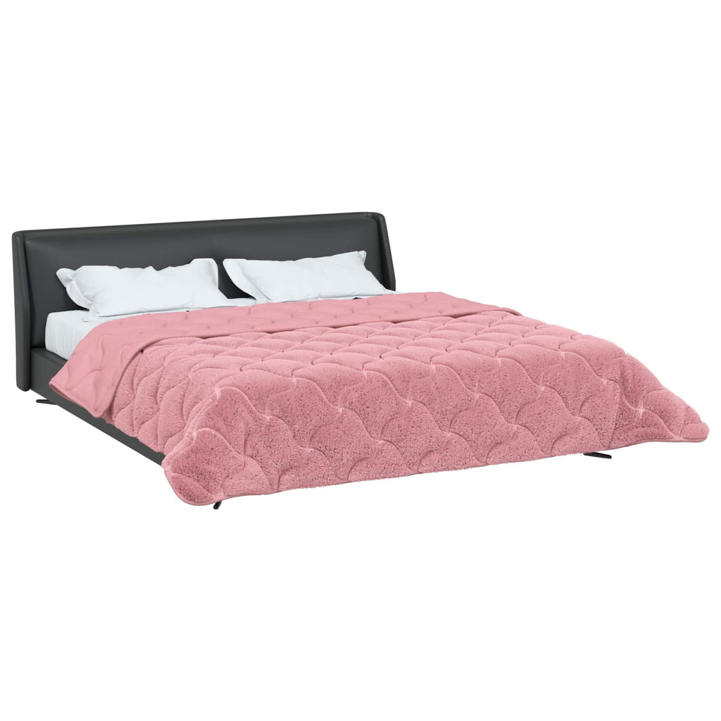 vidaXL Zimowa Kołdra Różowy 200 x 240 cm Mikrofibra i Fleece Teddy
