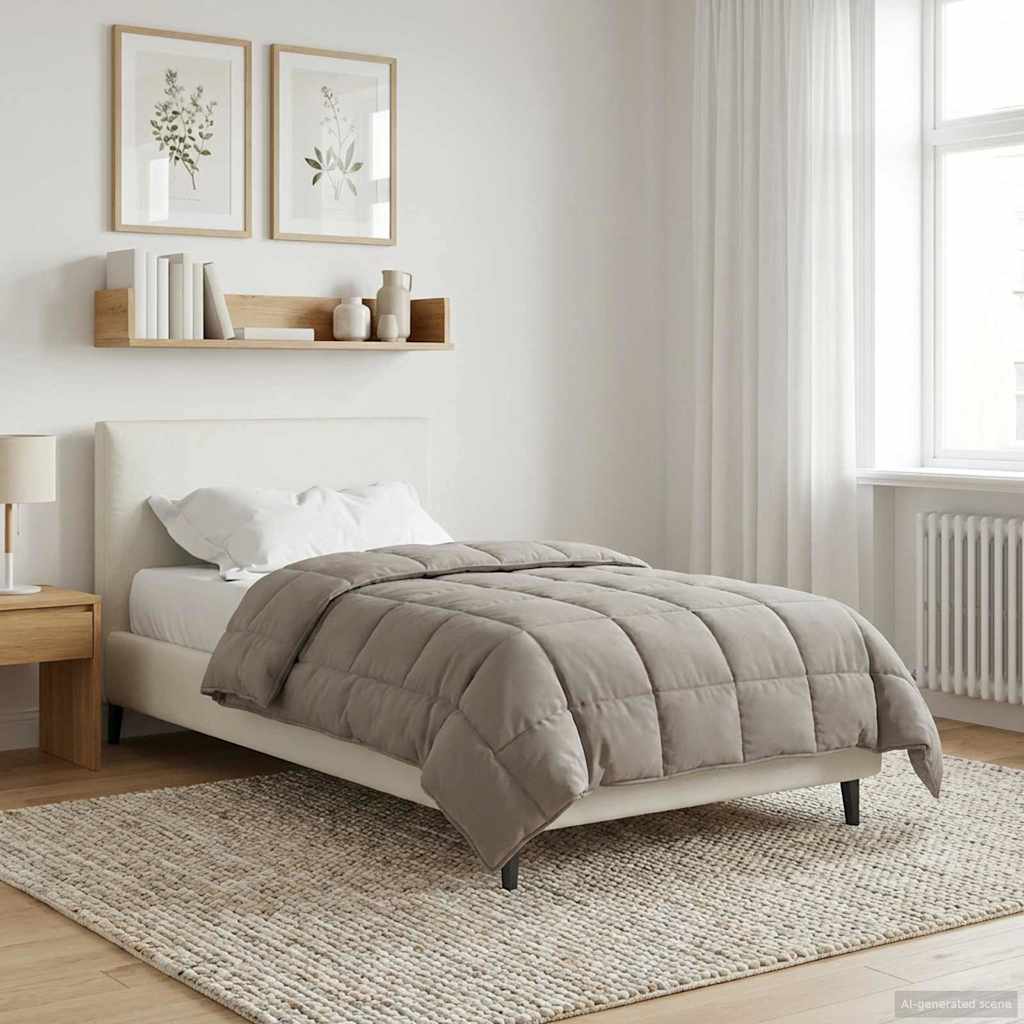 vidaXL Zimowa Kołdra Kwiłtowany Ciemnoszary 135 x 220 cm