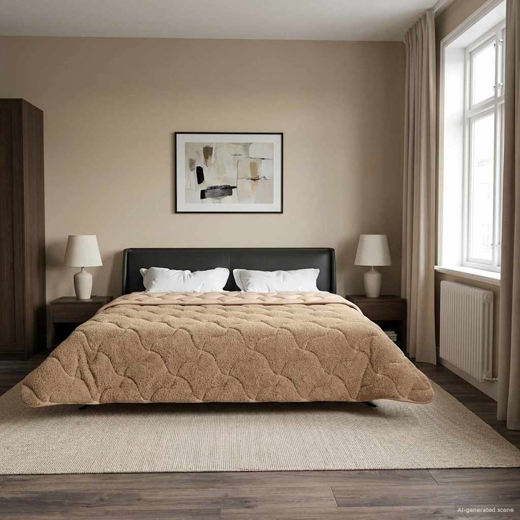 vidaXL Zimowa Kołdra Kwiłtowany Ciemnoszary 240 x 260 cm