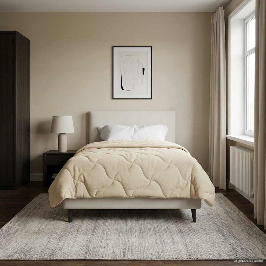 vidaXL Zimowa Kołdra Kremowy 135 x 200 cm Mikrofibra i Fleece Teddy