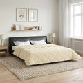 vidaXL Zimowa Kołdra Kremowy 220 x 260 cm Mikrofibra i Fleece Teddy
