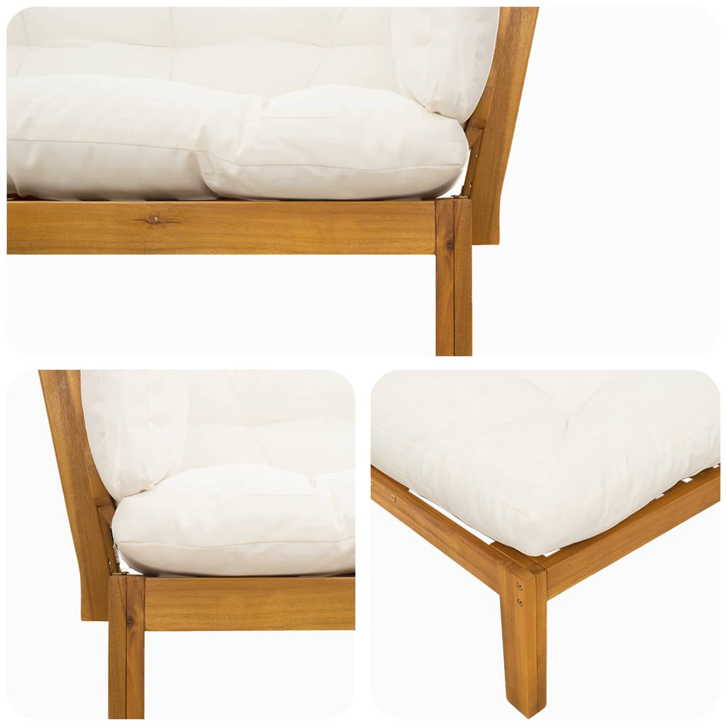vidaXL Sofa narożna do ogrodu Drewno akacjowe