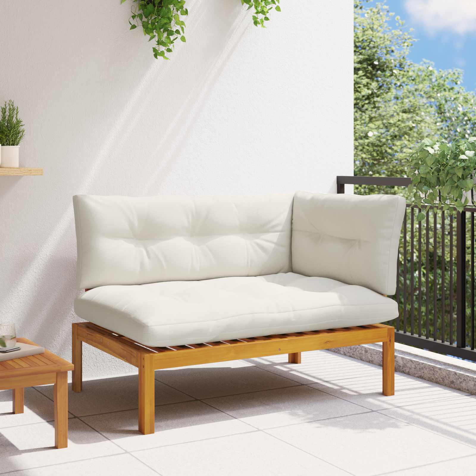 vidaXL Sofa narożna do ogrodu Drewno akacjowe